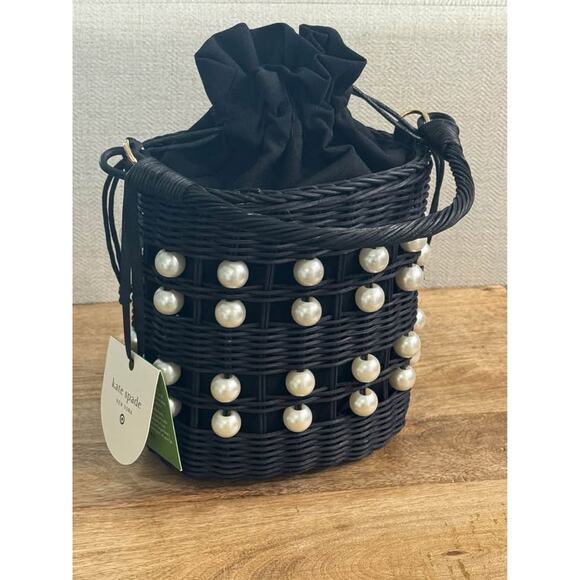 Kate Spade New York X Target Black Pearl Embellished Bucket Bag - Picture 1 of 8